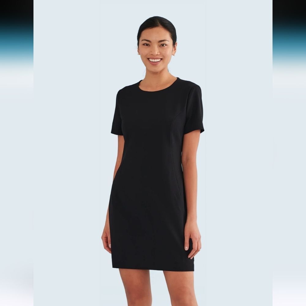 Suitably Keynote Short Sleeve Dress Minimalist Black Size10 New